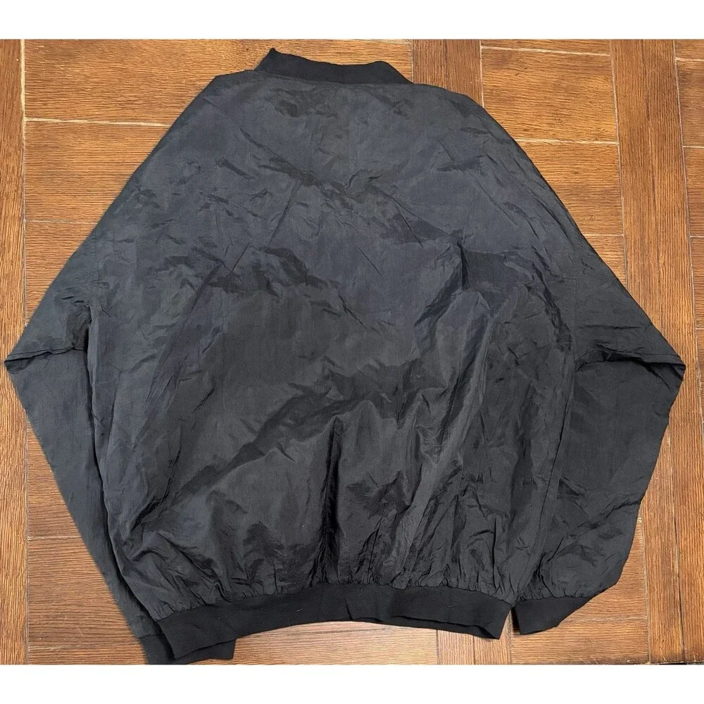 Vintage Green Bay Packers Mens Size 2XL Logo Athletic Black Windbreaker Pullover